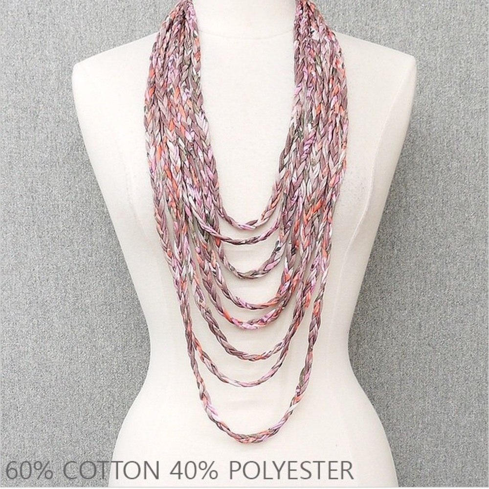 Braided Multi String Infinity Scarf